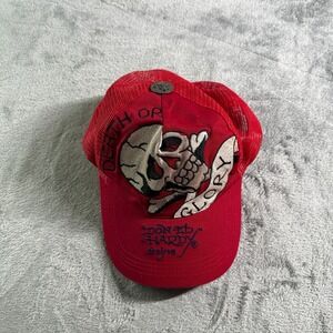 Ed Hardy Trucker Hat Death or Glory Skull Graphic Y2K Adjustable
